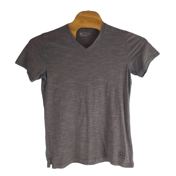 Under Armour Mens Large Gray Fitted Short Sleeve‎ T-Shirt - Picture 1 of 3